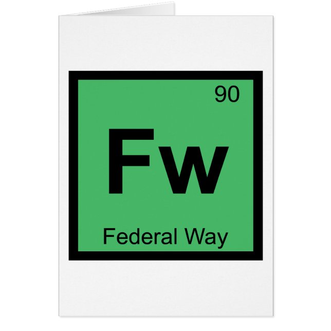 Fw - Federal Way Washington Symbole de chimie (Devant)