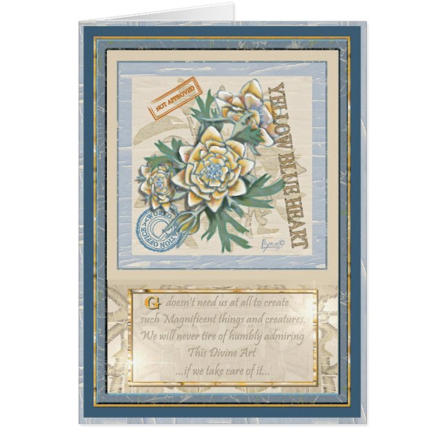 G Bureau de la création Carte blanche à fleurs jau (Devant)