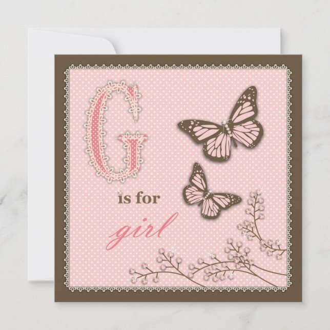 G est pour carte carrée fille (Devant)