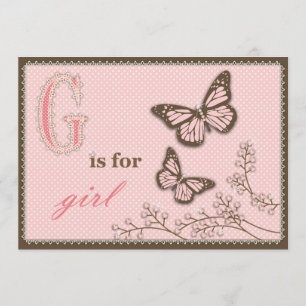 G est pour la carte d'invitation de fille