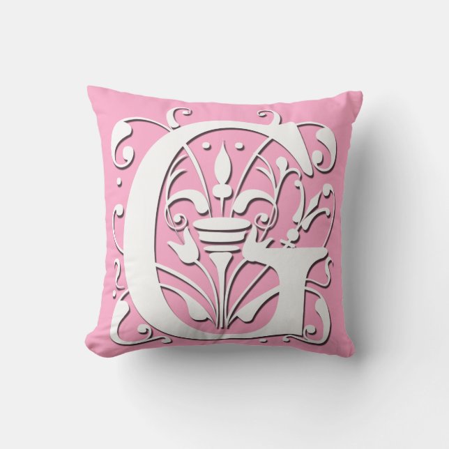 G Monogramme lettre initiale - Coussin (Recto)