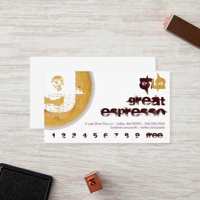 G - Poinçon mousseux de fidélité de tasse de café (Devant/Arrière en situation)