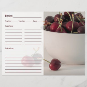 Gabarit de photo de fruits de cerise rouge avec re