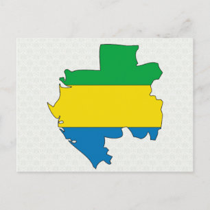 Gabon Carte Drapeau pleine taille