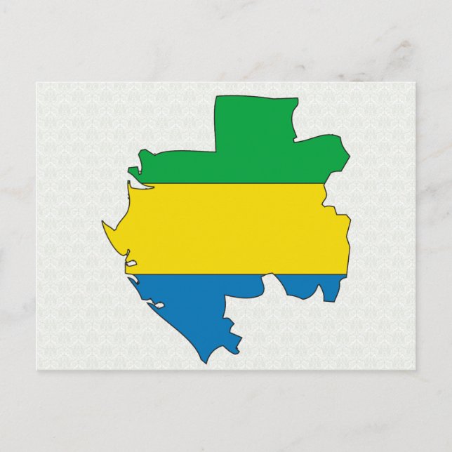 Gabon Carte Drapeau pleine taille (Devant)