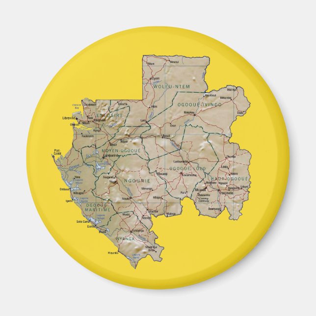 Gabon Carte Magnet (Devant)