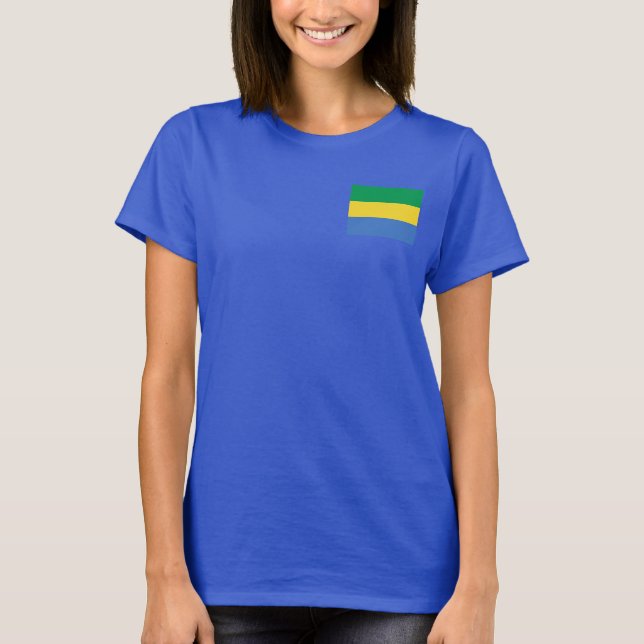 Gabon Drapeau et carte t-shirt (Devant)