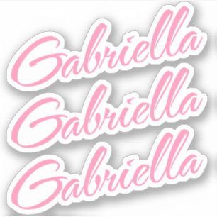 Gabriella Nom décoratif en rose x3 Sticker
