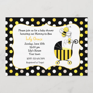 Gaffez les invitations de baby shower d'abeille