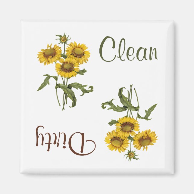 Gaillarda Jaune Fleurs Lave-vaisselle Magnet (Devant)