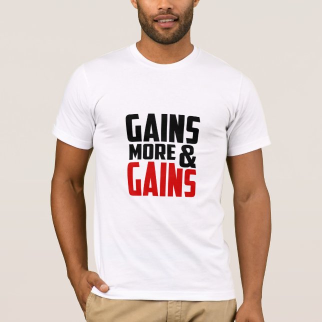 Gains & Plus de Gains - T-Shirt de Gym (Devant)