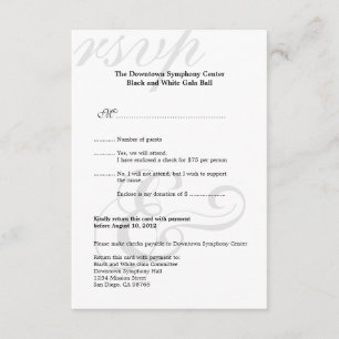 Gala noir & blanc entreprise simple réponse RSVP