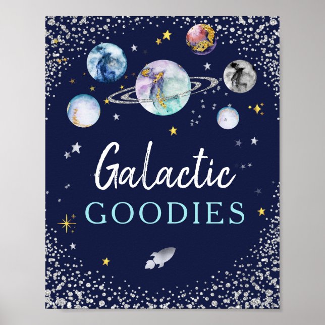 Galactique Goodies Space Galaxy Poster d'anniversa (Devant)