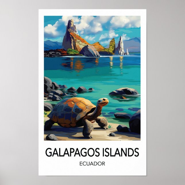Galapagos Island Ecuador Travel Poster (Devant)