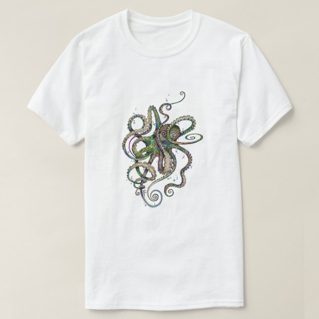 GALASHOP Octopsychedelia Haut Blanc à Graphisme de (Design devant)