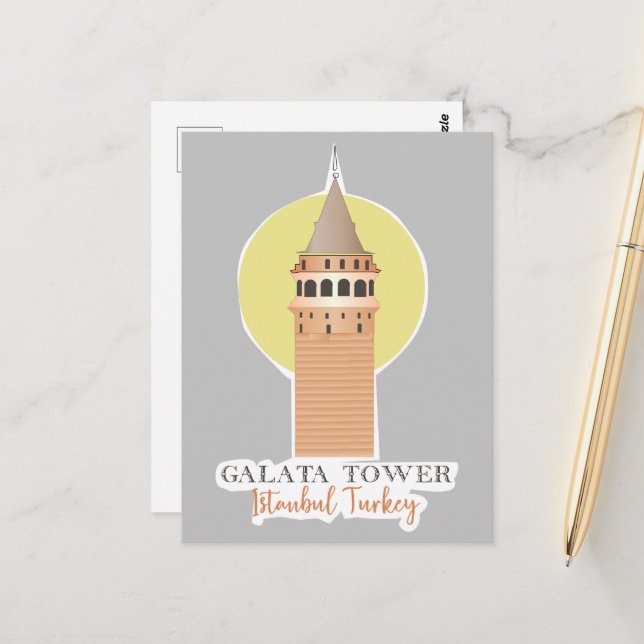 Galata Tower Istanbul Turquie Carte postale (Devant/Arrière en situation)