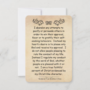 Galations 1:10 Écriture Note Parchemin de la carte