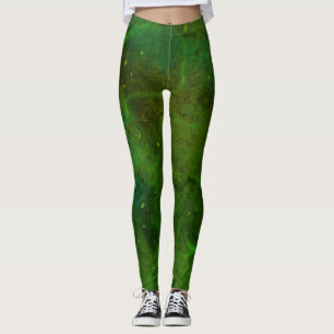 "Galaxia Verde" Leggings Abstraits