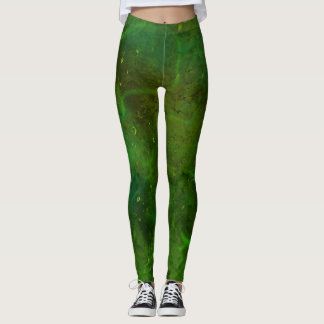 "Galaxia Verde" Leggings Abstraits