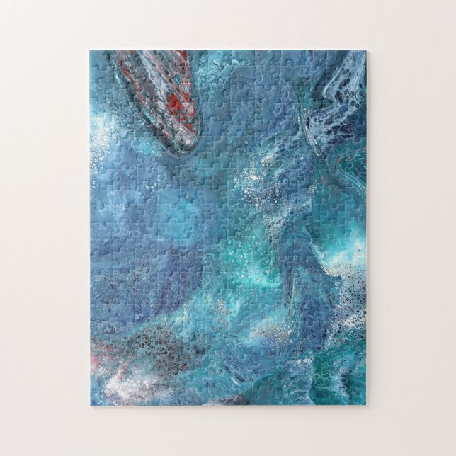 Galaxie 3 Abstrait Espace Bleu Puzzle (Vertical)