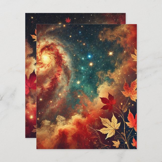 Galaxie Autumnal Nebula Douche Papier à rebut (Devant / Derrière)