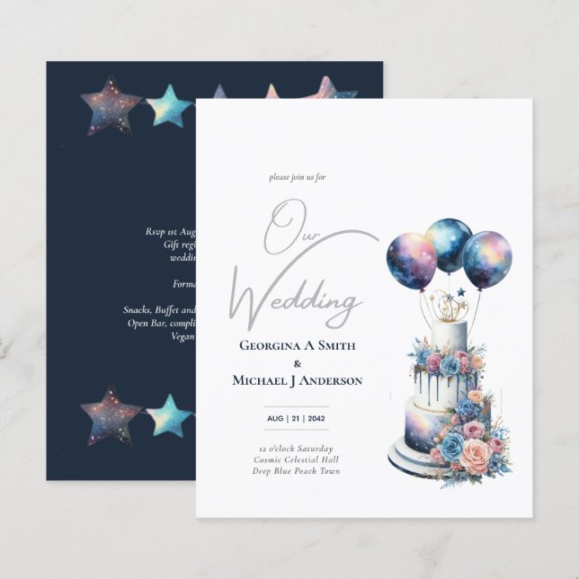 Galaxie céleste cosmique Starry Night Marine Bleu (Devant / Derrière)