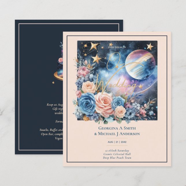 Galaxie céleste cosmique Starry Night Marine Bleu (Devant / Derrière)