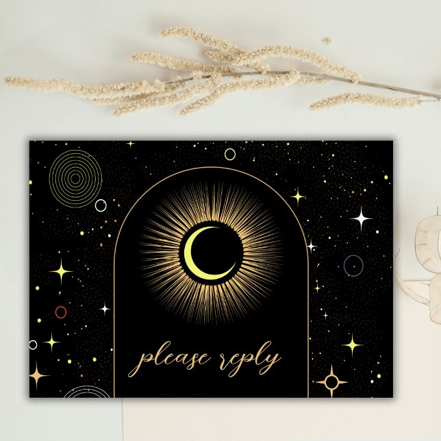 Galaxie céleste Noir Mariage mystique RSVP (Créateur téléchargé)