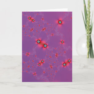 Galaxie de fleurs en rouge sur carte de voeux viol