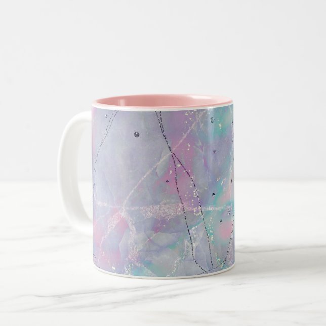 Galaxie motif abstraite Mug à café à deux tons (Devant gauche)