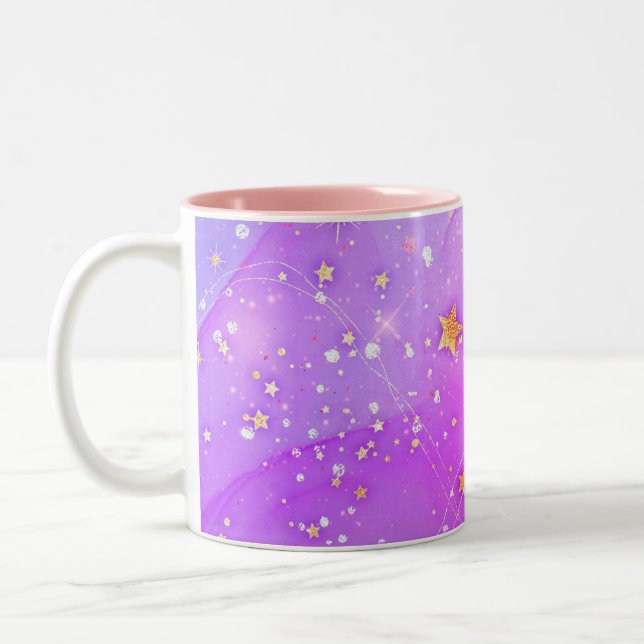 Galaxie motif abstraite Mug à café à deux tons (Gauche)
