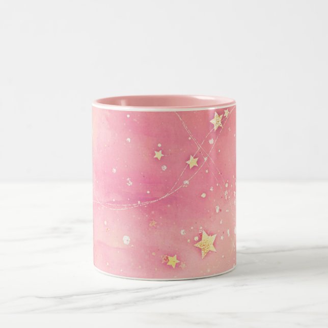 Galaxie motif abstraite Mug à café à deux tons (Centre)