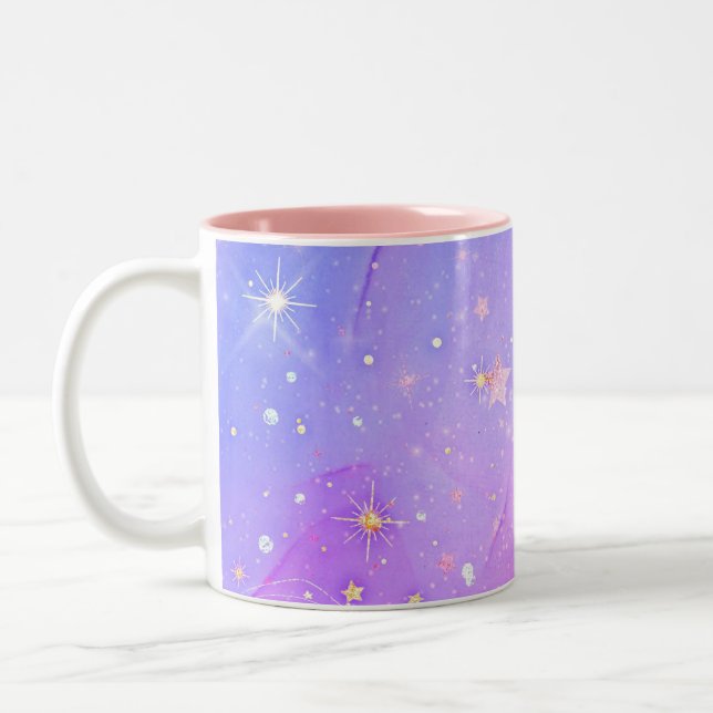 Galaxie motif abstraite Mug à café à deux tons (Gauche)