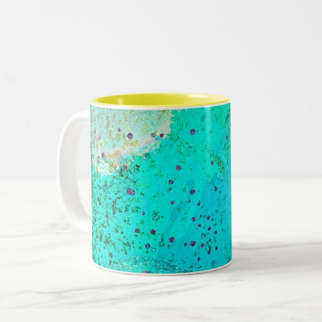 Galaxie motif abstraite Mug à café à deux tons (Devant gauche)