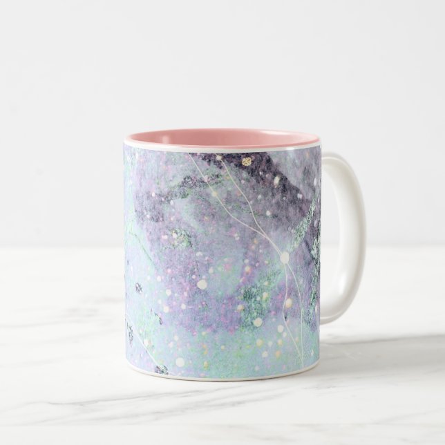 Galaxie motif abstraite Mug à café à deux tons (Devant droit)
