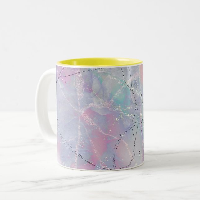 Galaxie motif abstraite Mug à café à deux tons (Devant gauche)