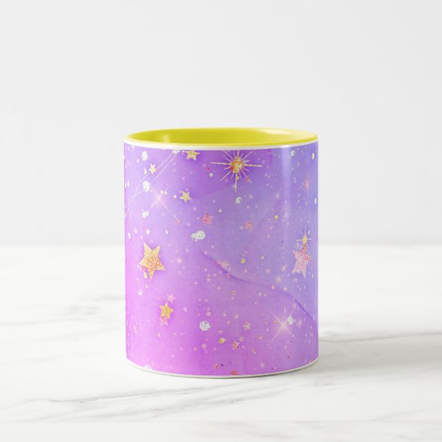 Galaxie motif abstraite Mug à café à deux tons (Centre)