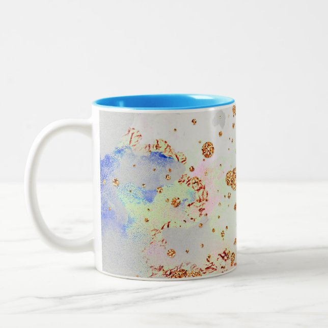 Galaxie motif abstraite Mug à café à deux tons (Gauche)