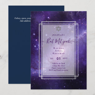 Galaxie Nuit Étoilée BAT MITZVAH Agate Invitation