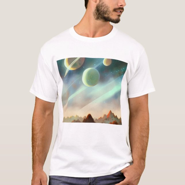 Galaxie, Univers, Étoiles, T-shirt spatial (Devant)