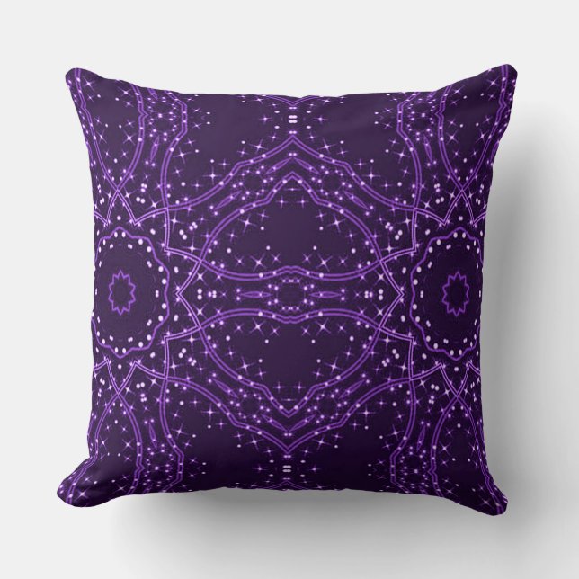 Galaxie Violette Étoiles 2 Oreiller (Recto)