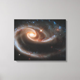 Galaxies spirales en rose sur toile