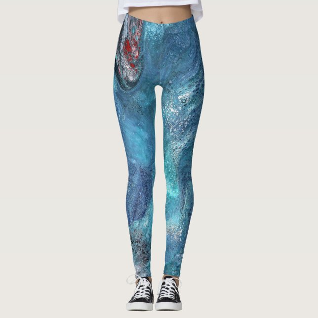 Galaxy 2 Leggings Abstraits Bleu Espace (Devant)