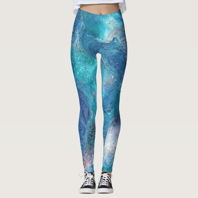 Galaxy 3 Soft Blue Leggings Abstraits (Devant)