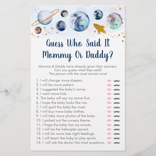 Galaxy Blue Gold Space Devine Qui A Dit Qu'Il Joua (Devant)