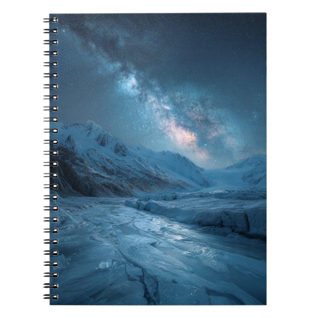 Galaxy Blue Starry Carnet glacier gelé (Devant)