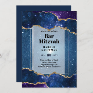 GALAXY Boys BAR MITVAH AGATE Blue Invitation