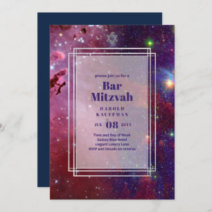 GALAXY Boys BAR MITVAH Space Sky Invitation