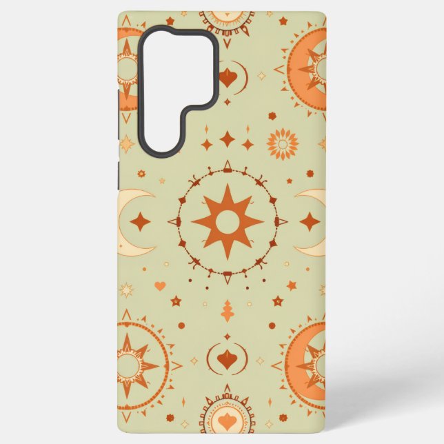 Galaxy Celestial Boho Samsung Coque | Mystic Sun & Moon (Verso)