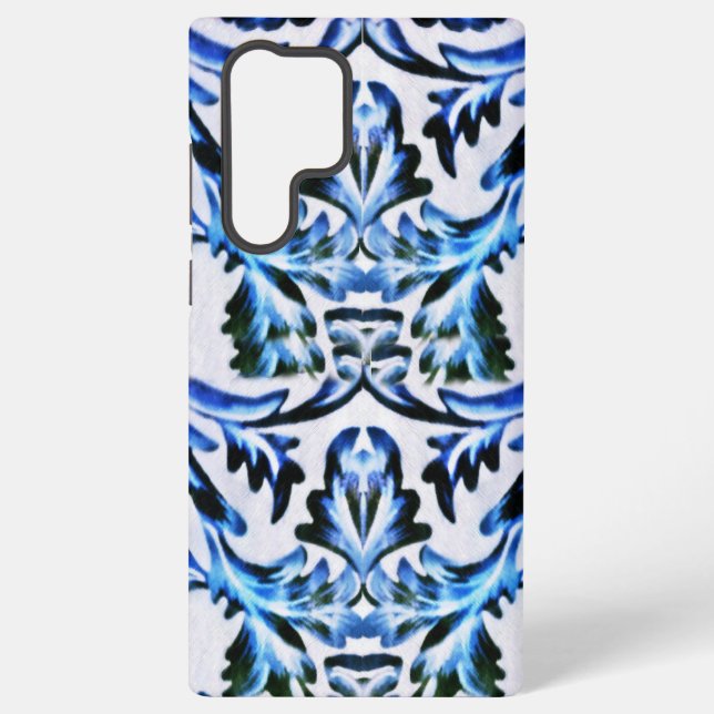 Galaxy Coque de galaxie Samsung bleu feuille filée (Verso)